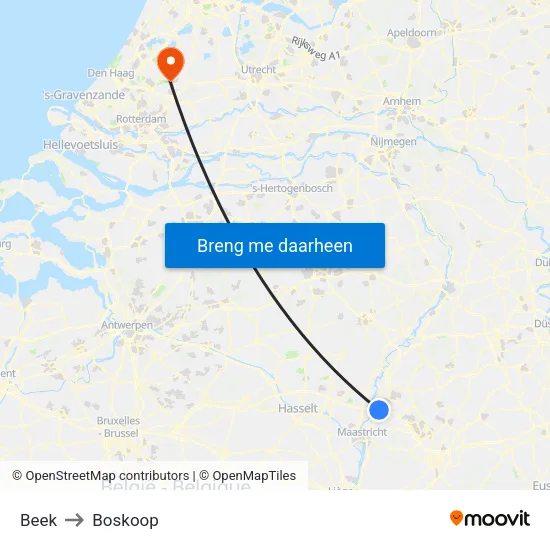 Beek to Boskoop map