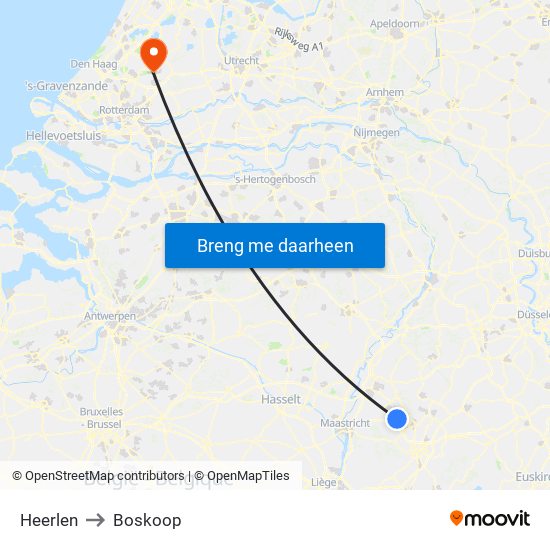 Heerlen to Boskoop map