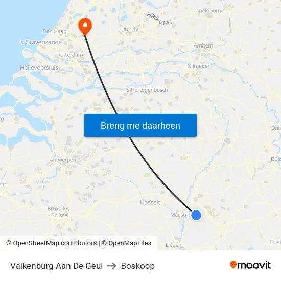 Valkenburg Aan De Geul to Boskoop map