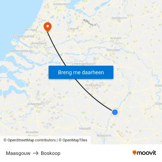 Maasgouw to Boskoop map