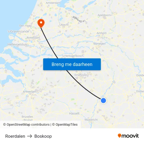 Roerdalen to Boskoop map