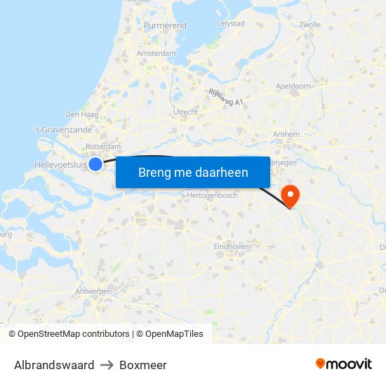 Albrandswaard to Boxmeer map