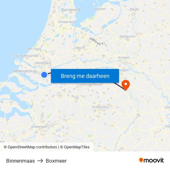 Binnenmaas to Boxmeer map