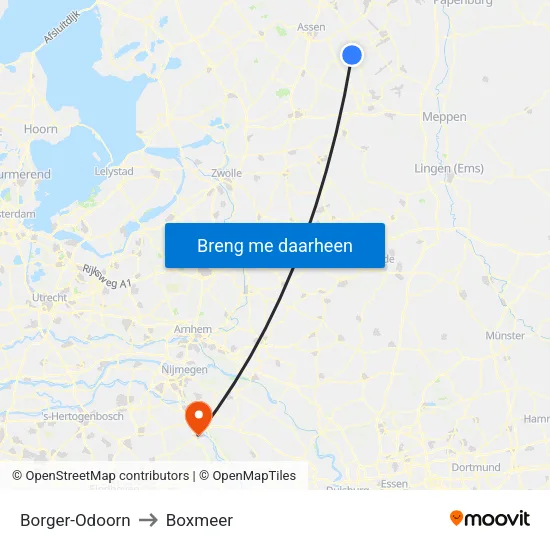 Borger-Odoorn to Boxmeer map