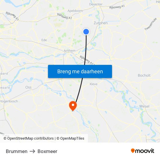 Brummen to Boxmeer map