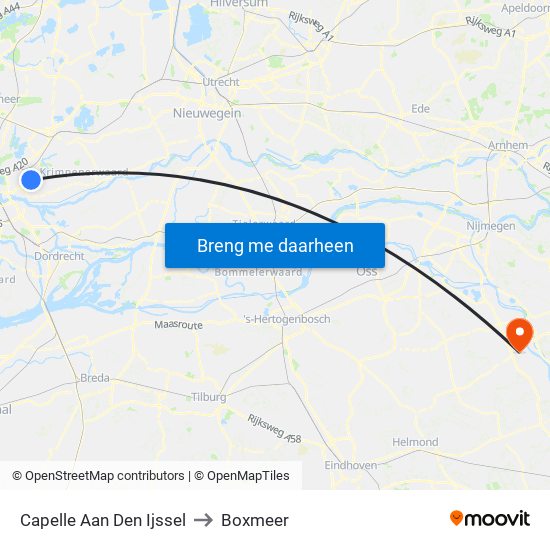 Capelle Aan Den Ijssel to Boxmeer map