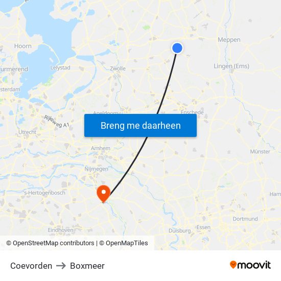 Coevorden to Boxmeer map