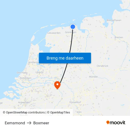 Eemsmond to Boxmeer map