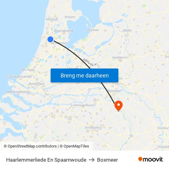 Haarlemmerliede En Spaarnwoude to Boxmeer map