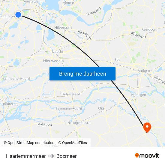 Haarlemmermeer to Boxmeer map