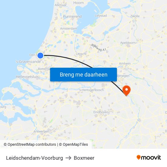 Leidschendam-Voorburg to Boxmeer map