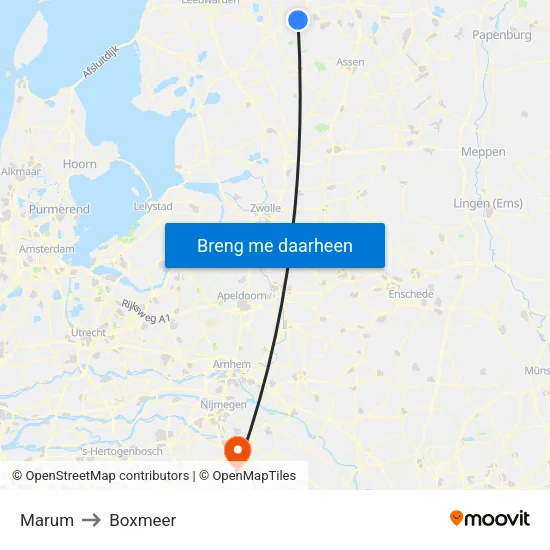 Marum to Boxmeer map