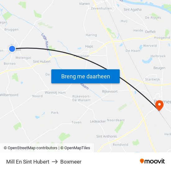 Mill En Sint Hubert to Boxmeer map