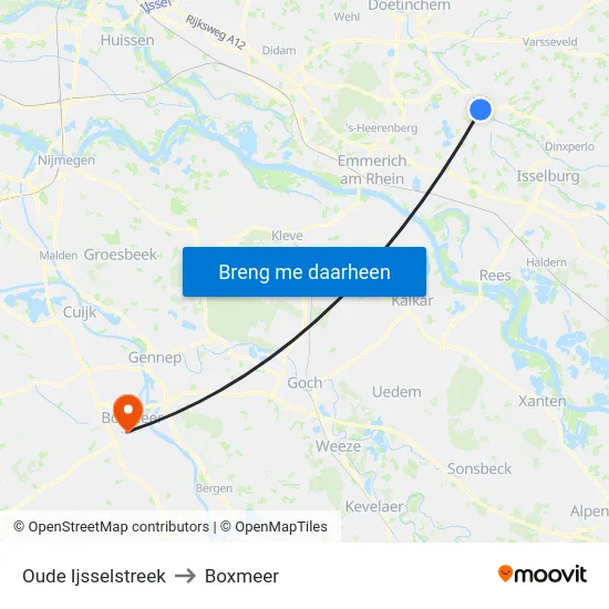 Oude Ijsselstreek to Boxmeer map