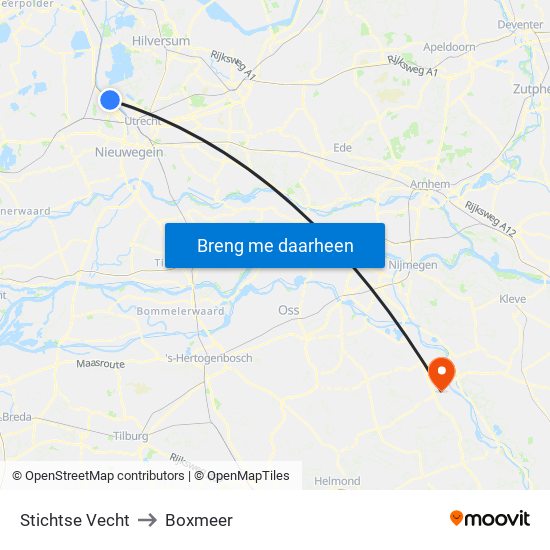 Stichtse Vecht to Boxmeer map