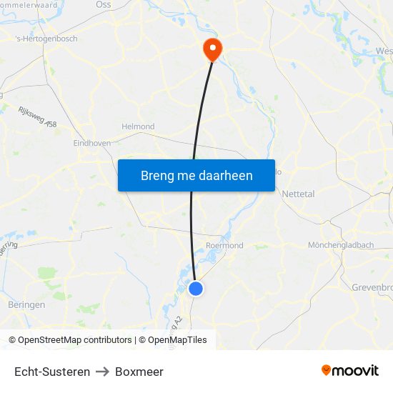 Echt-Susteren to Boxmeer map