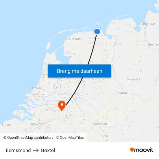 Eemsmond to Boxtel map