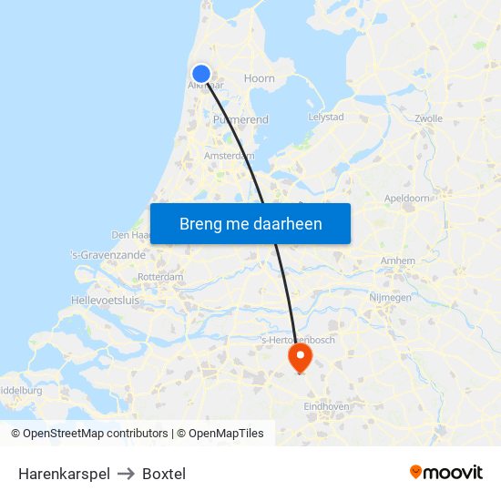Harenkarspel to Boxtel map