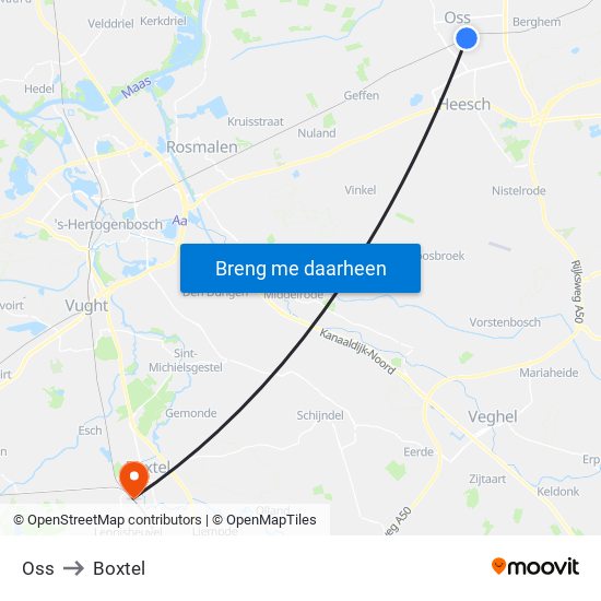 Oss to Boxtel map