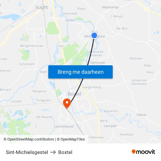 Sint-Michielsgestel to Boxtel map