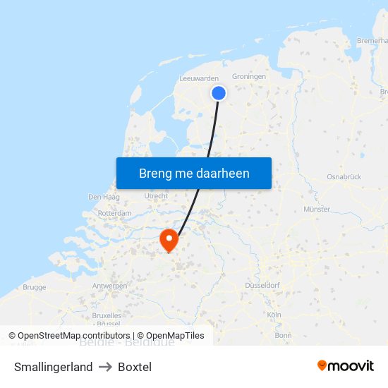 Smallingerland to Boxtel map