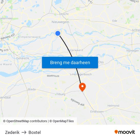 Zederik to Boxtel map