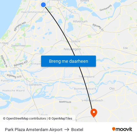 Park Plaza Amsterdam Airport to Boxtel map