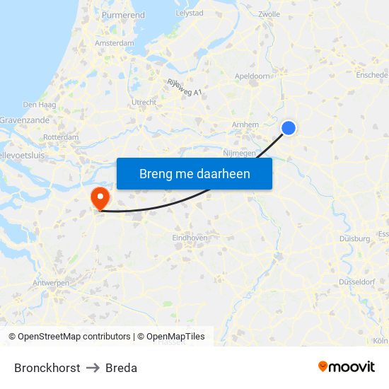 Bronckhorst to Breda map