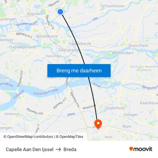 Capelle Aan Den Ijssel to Breda map