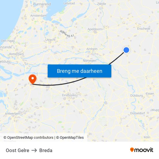 Oost Gelre to Breda map