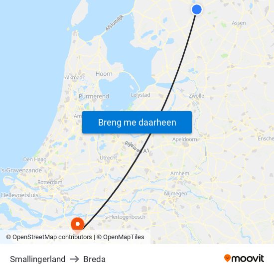 Smallingerland to Breda map