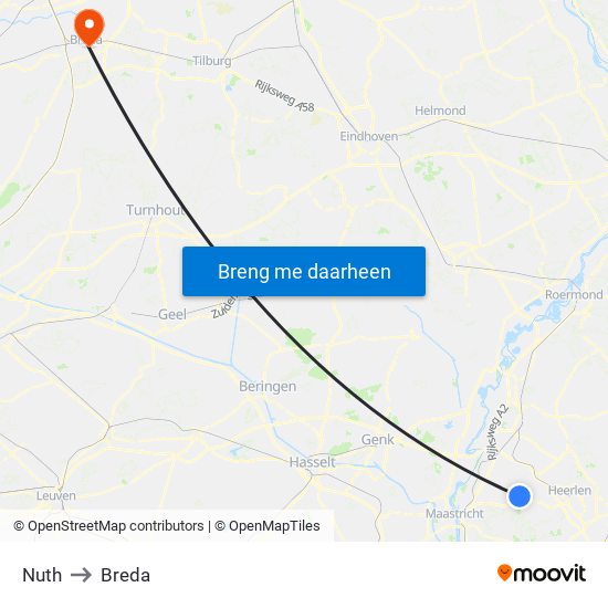 Nuth to Breda map
