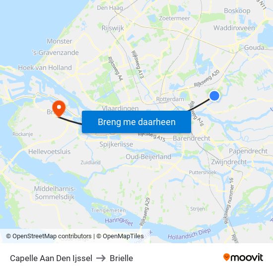 Capelle Aan Den Ijssel to Brielle map