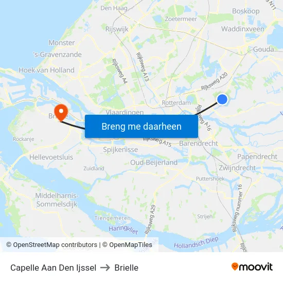 Capelle Aan Den Ijssel to Brielle map