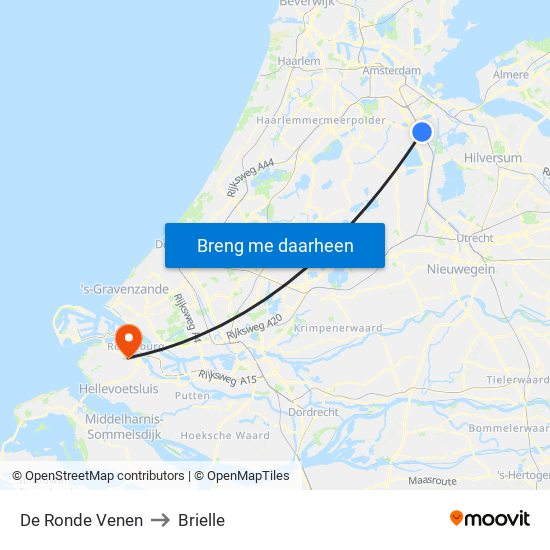 De Ronde Venen to Brielle map