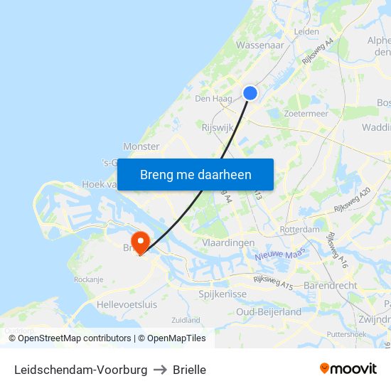 Leidschendam-Voorburg to Brielle map