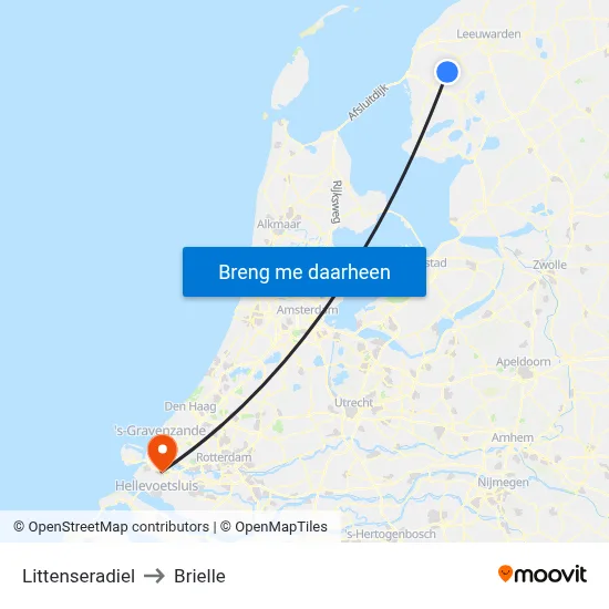 Littenseradiel to Brielle map
