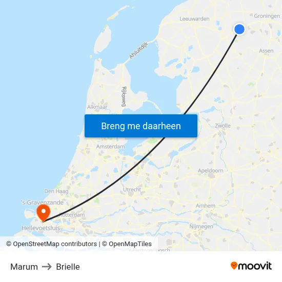 Marum to Brielle map