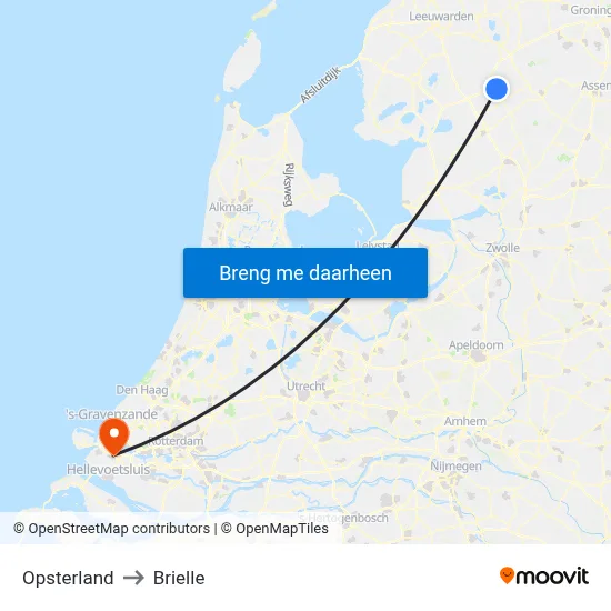 Opsterland to Brielle map