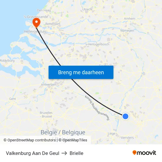 Valkenburg Aan De Geul to Brielle map