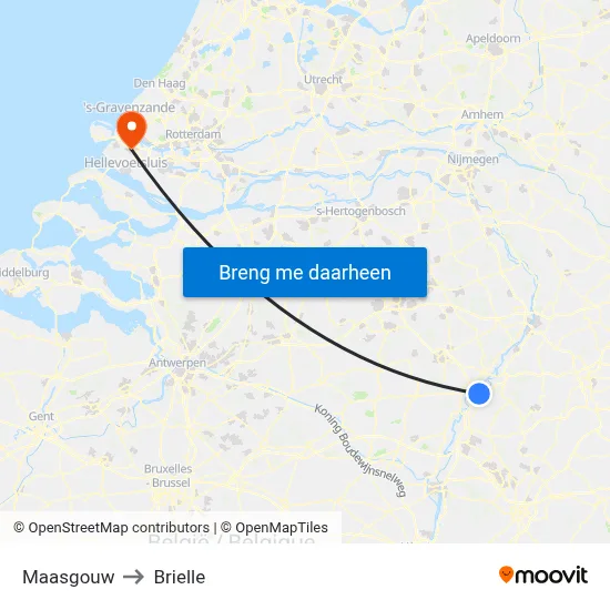 Maasgouw to Brielle map