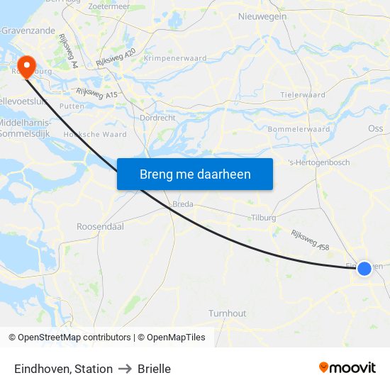 Eindhoven, Station to Brielle map