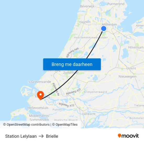 Station Lelylaan to Brielle map