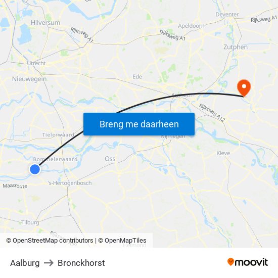 Aalburg to Bronckhorst map