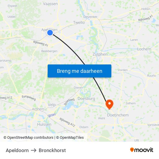 Apeldoorn to Bronckhorst map