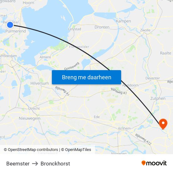 Beemster to Bronckhorst map