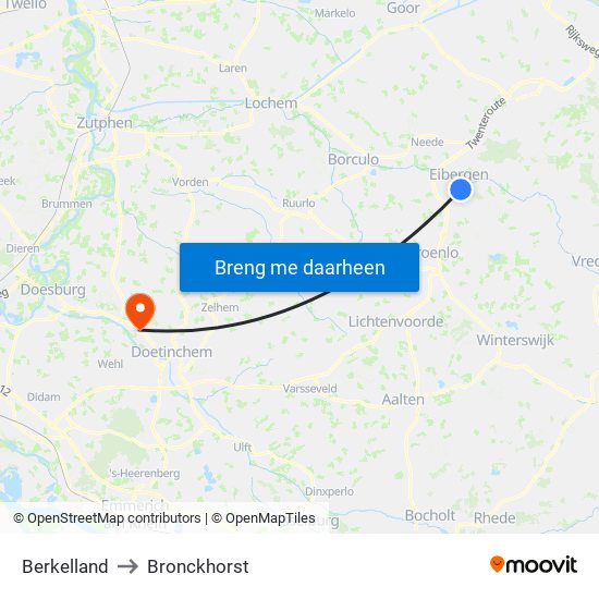 Berkelland to Bronckhorst map