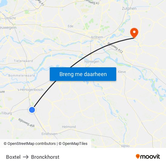Boxtel to Bronckhorst map