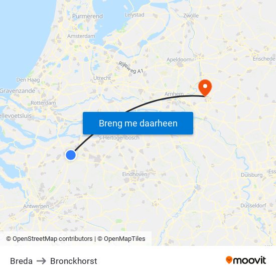 Breda to Bronckhorst map
