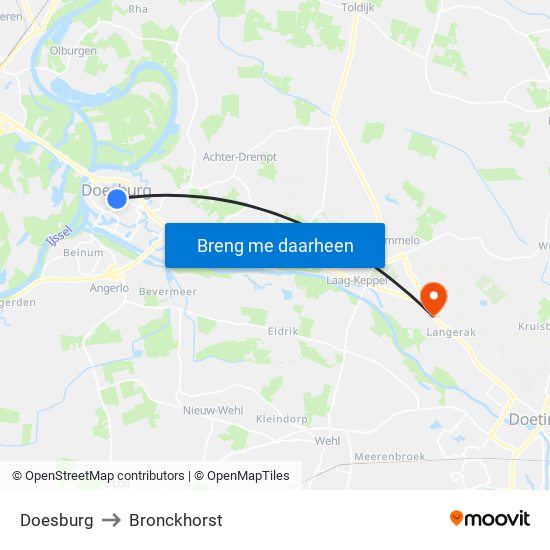 Doesburg to Bronckhorst map
